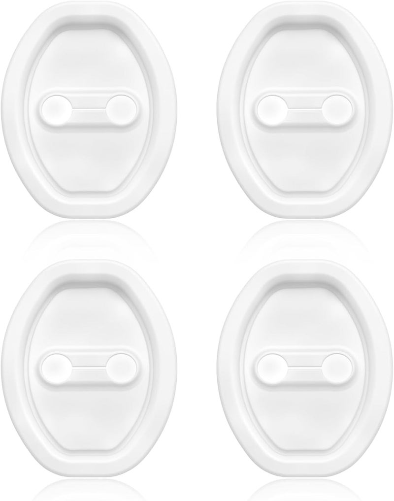 Figpade 2PCS Upgraded Car Door Latch Guard Cover,Silicone Car Door Lock Cover for Car Door Protector and Noise Reduction,Universal Automotive Exterior Accessories (White/4PCS) - Image 1